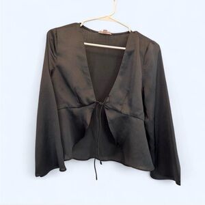 Cotton Candy Black Satin Blouse